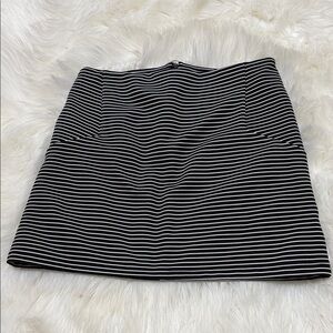 Topshop Black and White Striped Mini Skirt B4